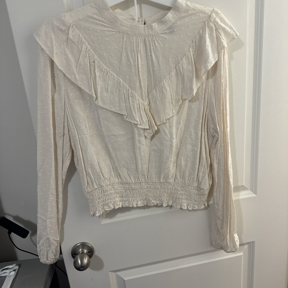 Wild Fable Cream Ruffle Blouse